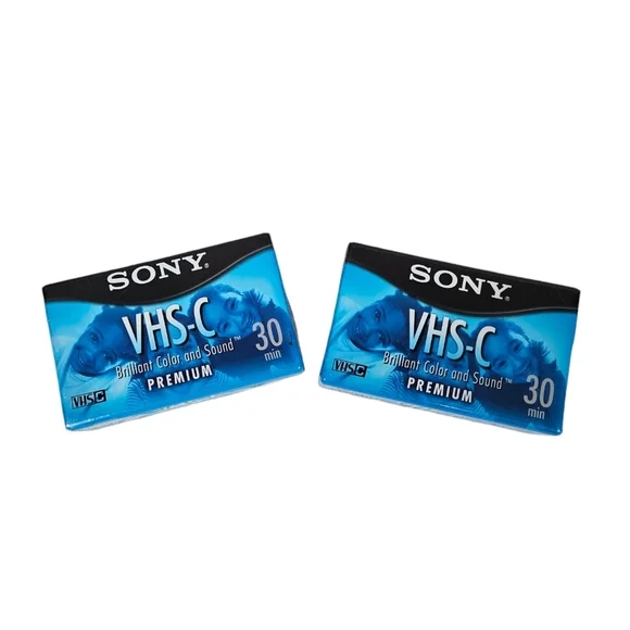 NWT Sony‎ VHS-C Premium 30-min. Blank Tape Videocassette, 2-Pack L80