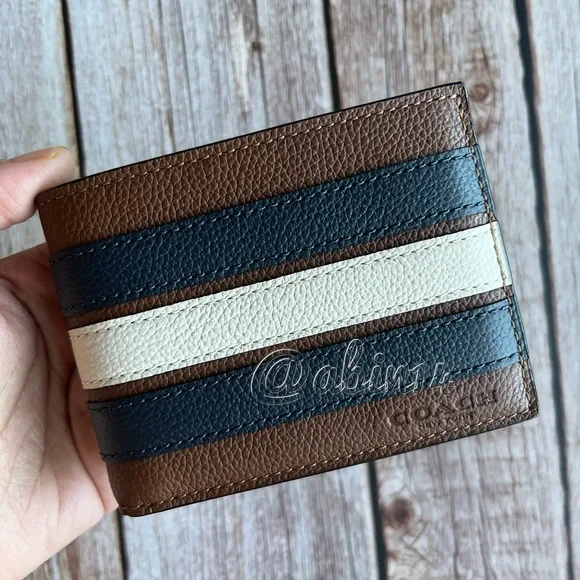 NWT Coach Slim Billfold Leather Wallet