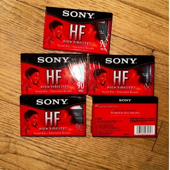 Sony HF 90 High Fidelity Type I Normal Bias Audio Cassette Tapes 5 Pack Sealed