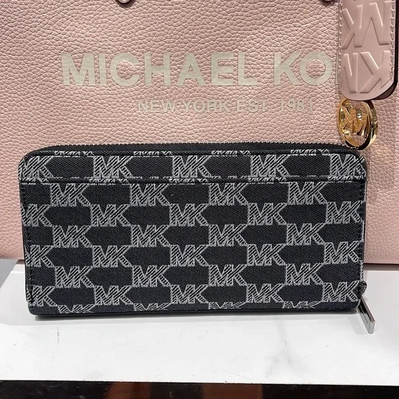 Michael Kors Men’s Women’s Cooper Tech Zip Around Continental Wallet Black Multi