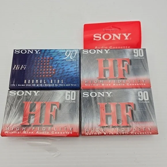 Lot 4 Audio Recording Blank Cassette‎ Tapes Sony HF Tapes