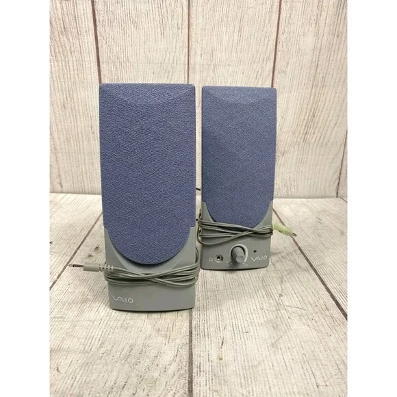 Sony Vaio - Computer PC Speaker System PCVA-SP3 Gray Blue Color - NO AC ADAPTER