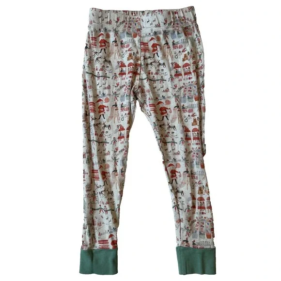 LAKE Toddler Girls Pajama Pants Size 3 Christmas Santa Reindeer Pastels