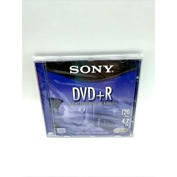 Sony Recordable DVD+R Disc 120 Minutes 4.7GB One (1) - NEW SEALED