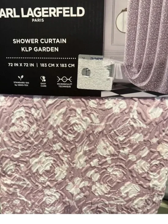 KARL LAGERFELD PARIS EMBOSSED SHOWER CURTAIN KP GARDEN 72'X72