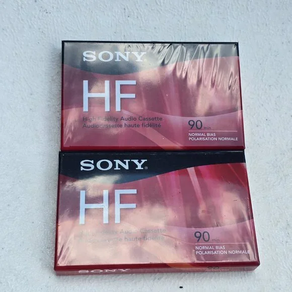 Sony HF 90 Min High Fidelity Audio Cassette Tape Sealed Lot of 2. NEW NWT  Brand