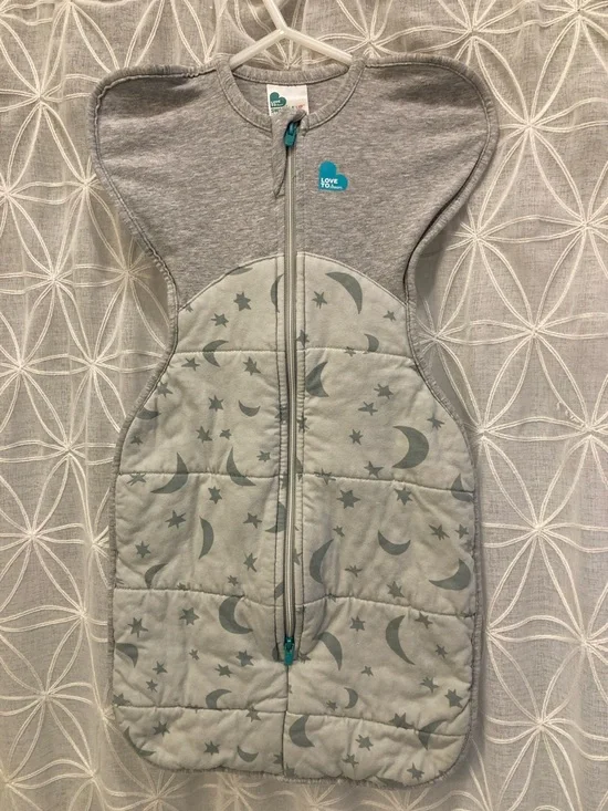 Love To Dream Gray Moon & Star Swaddle Sleep Bag