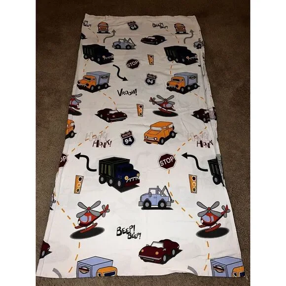 DYR Transportation Cotton Fabric‎ Kids Shower Curtain 72x72 Trucks Cars 🚚