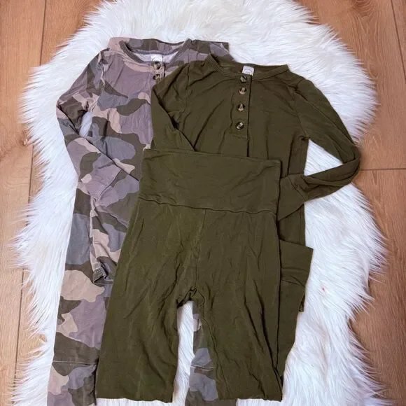 Lou Lou & Company Green and Camouflage Pajama Bundle - Size 4/5