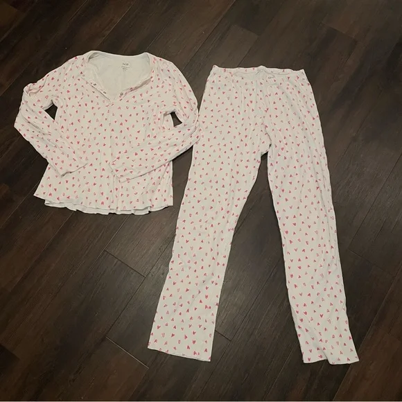 12/12 Organic Cotton Heart Print Pajama Set