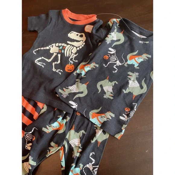 Carter's Baby Size 12 m Halloween T-Rex 4-Piece Pajama Set New with Tags
