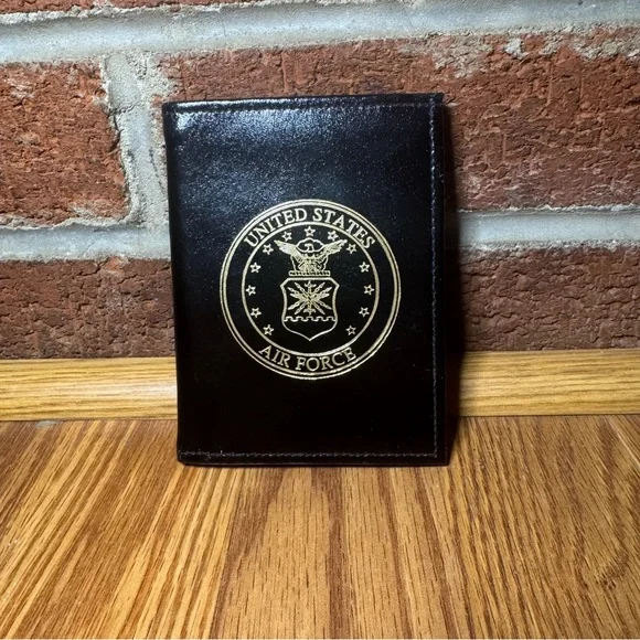 United States Air Force BiFold Wallet Black Genuine Cowhide Made in USA Military