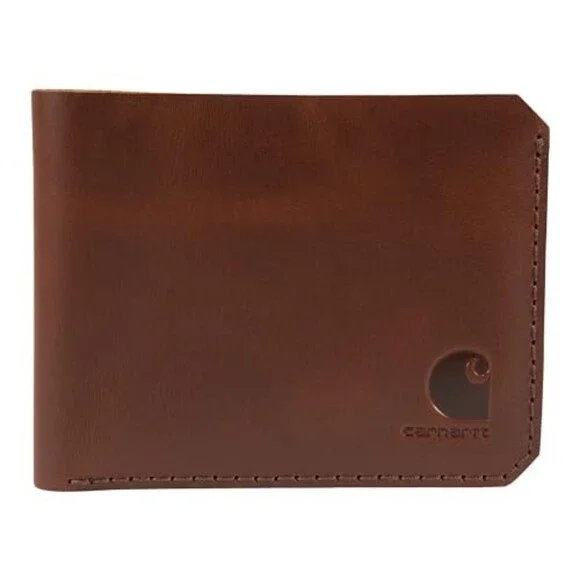 Carhartt Craftsman Bifold Wallet Men's One Size Brown Leather Card Slots NLW383