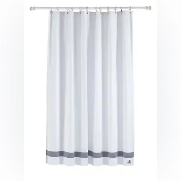 NWT Brooks Brothers Rope Stripe Border Shower Curtain