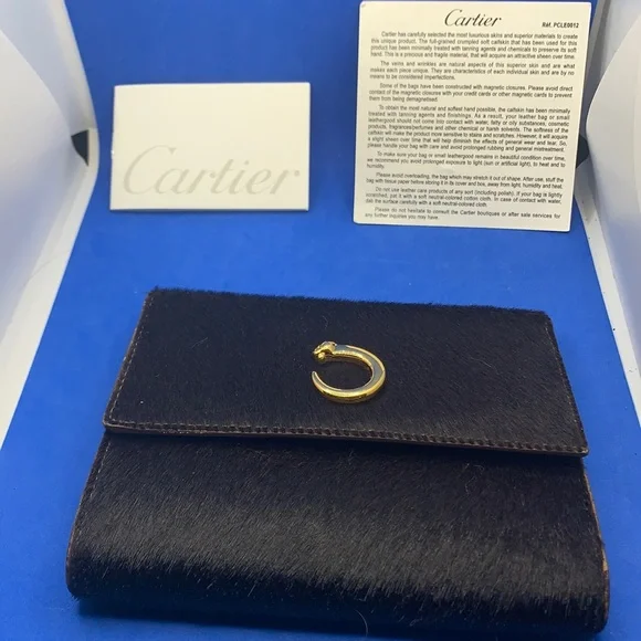 Vintage Authentic black‎ Cartier panthere wallet