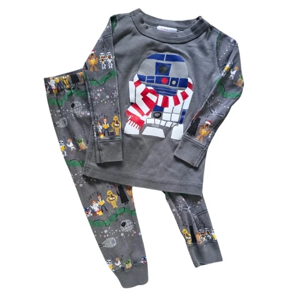 Hanna Andersson R2D2 Star Wars Christmas Pajamas PJs set 80-85/2T boys