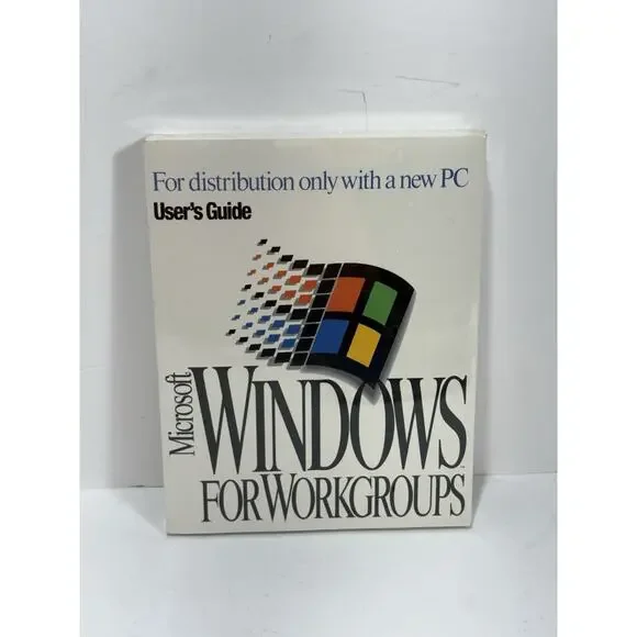 Microsoft Windows 3.11 Workgroups PC User's Guide Brand New Sealed VINTAGE W COA