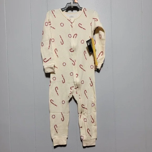 Modern Moments by Gerber Toddler 4T Candy Cane Christmas Union Suit Pajamas NWT‎