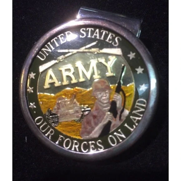 Money Clip United States Army Round 