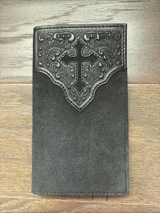Nocona Genuine Leather Slim Fit,11 card,ID slot,slip pockets,In God We Trust