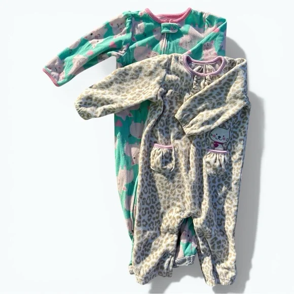 Carter’s Baby Fleece Animal Print Pajama Set Size 18M Cozy Sleepwear