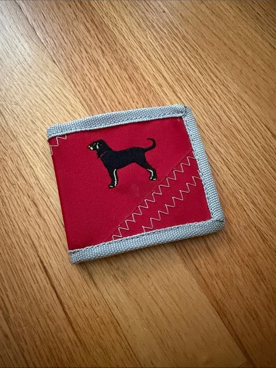 The Black Dog Red and Blue Canvas Wallet