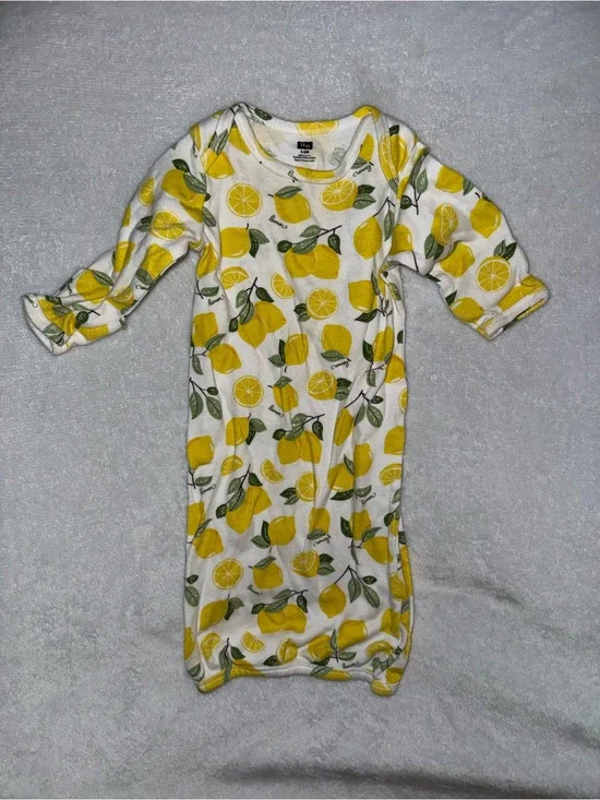 Hudson Baby white lemons 0-6 months cotton sleep gown and