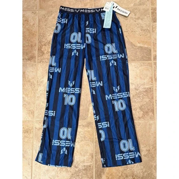 MESSI Unisex Blue Striped Messi Pajama/Lounge Pants Signature Number 