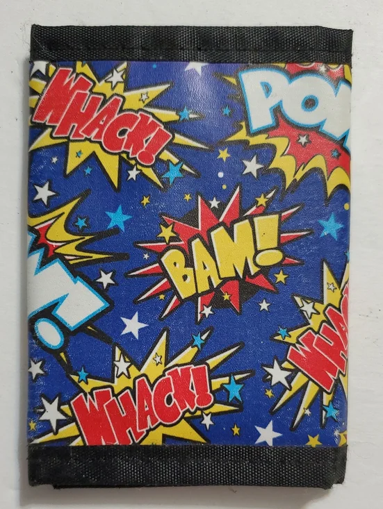 Comic Pop Graphic Trifold Wallet - Blue