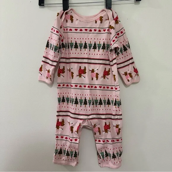 Old Navy Christmas Long Sleeve Uni-sex One Piece Outfit 6-12 Month bundle‎ of 2