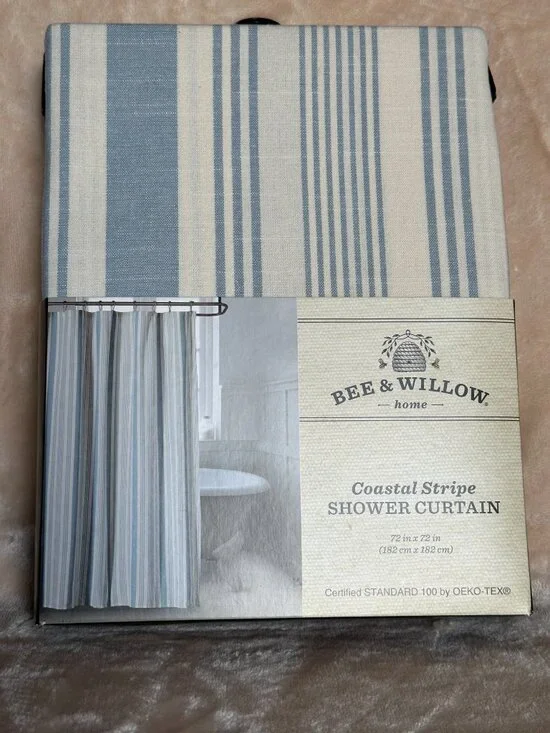 Bee & Willow Coastal Stripe Shower Curtain 100% Cotton 72