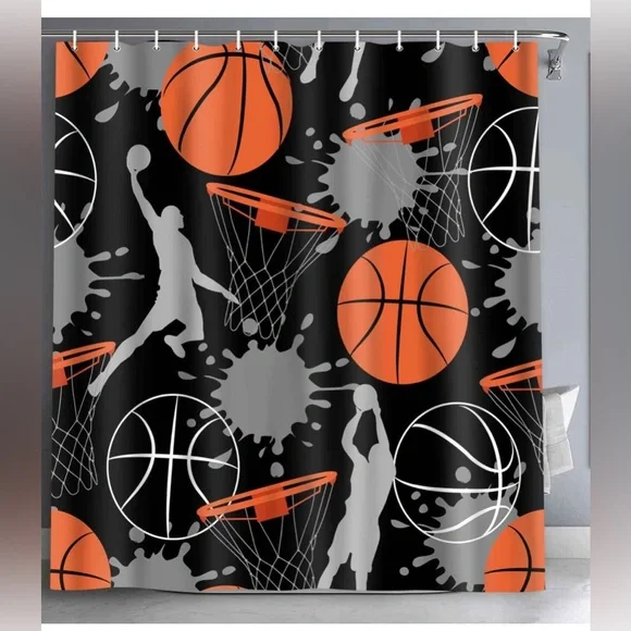 Basketball Shower Curtain| Standard Size 72” x 72”