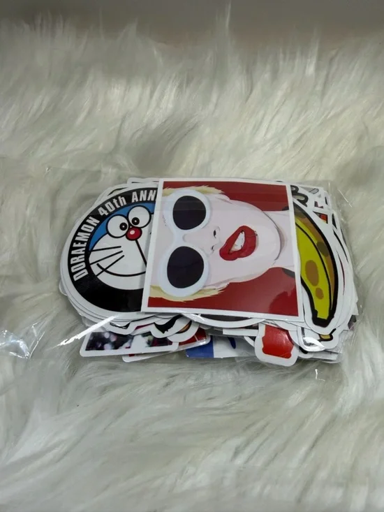 💙3/$20💙  100 Assorted Novelty Sticker Pack - White, Red, Yellow Designs