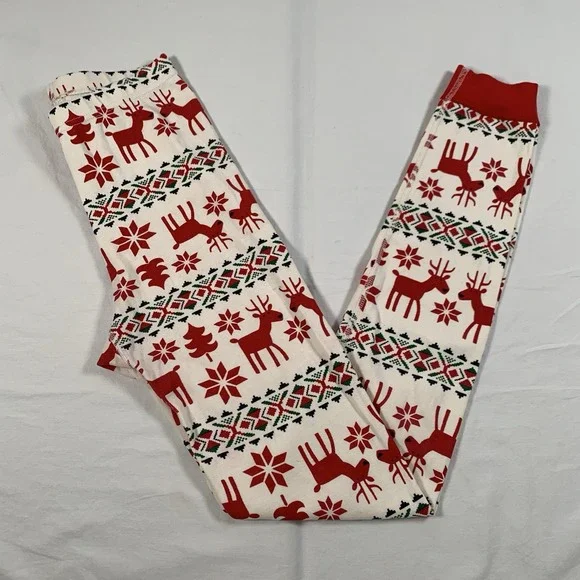 Hanna Andersson Size 14 160cm Organic Cotton Fair Isle Christmas Reindeer‎ Pants