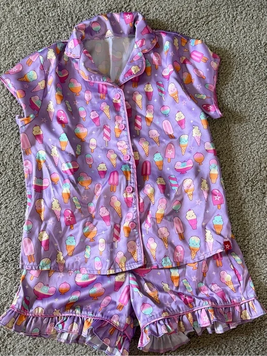 American GirlPurple Ice Cream Print Short Pajama Set - Kids