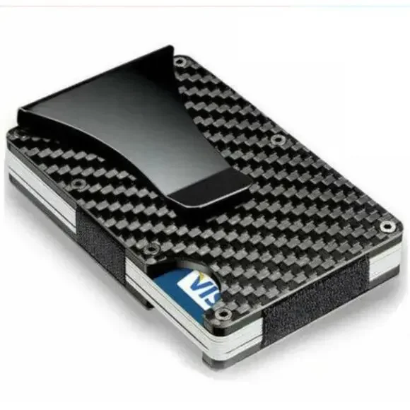 RFID Carbon Fiber Wallet Money Clip Minimalist Survival Men's Christmas Gift NEW