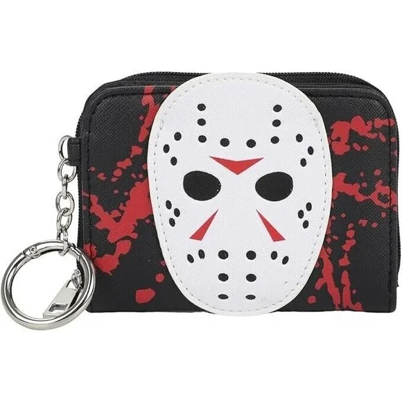 Friday The 13th Jason Voorhees Mini Zip Around Wallet Bioworld NEW