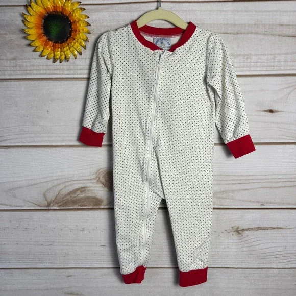 Smock It Like It's Hot Grinch Pajamas 24M Polka Dot Romper