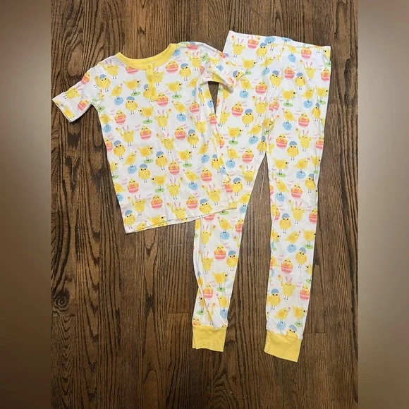 Gymboree Yellow Chick & Pastel Egg Pajama Set