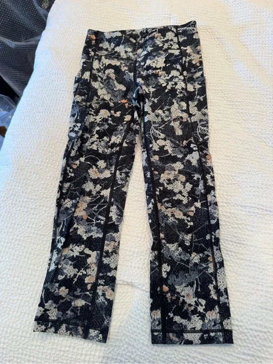 lululemon athletica Black Floral Leggings