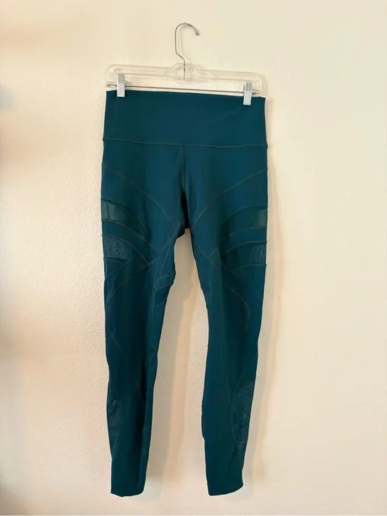 lululemon athletica Teal High-Rise Mesh Panel Leggings