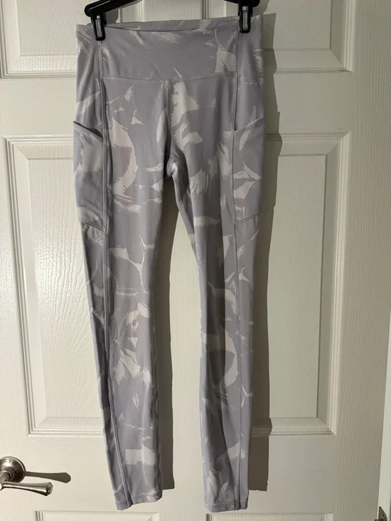 lululemon athletica Light Gray Printed High-Rise Leggings