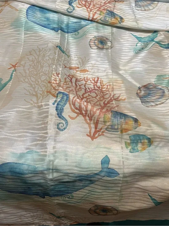 Ocean Life Printed shower curtain - Watercolor Sea Creatures