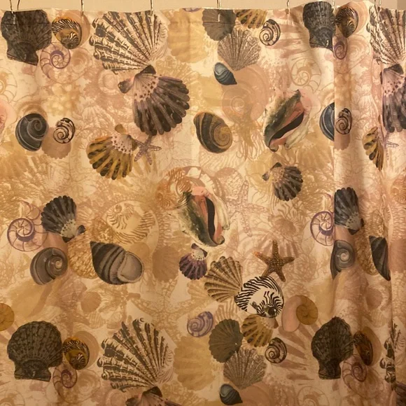 🚨🥷 bundle sale item oceanic seashells Full length standard fabric shower curtain