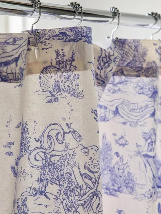 Urban Outfitters Mermaid Toile Shower Curtain