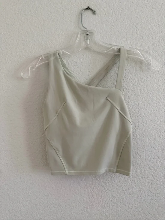 lululemon athletica Light Sage One-Shoulder Crop Top