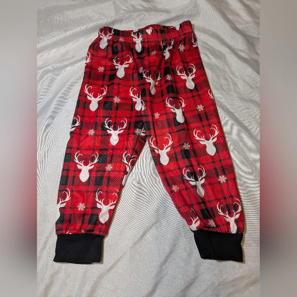 Christmas/Holiday Reindeer Flannel Pattern Pajama Pants Size 9-12 Months‎