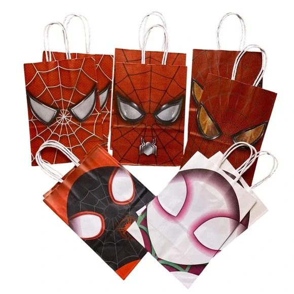 Spiderman Loot Party Bags Birthday Goodie Supplies 10 Bags, 2 of each‎ style