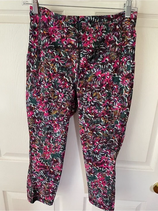 lululemon athletica Floral Print Leggings in Pink, Green, Black