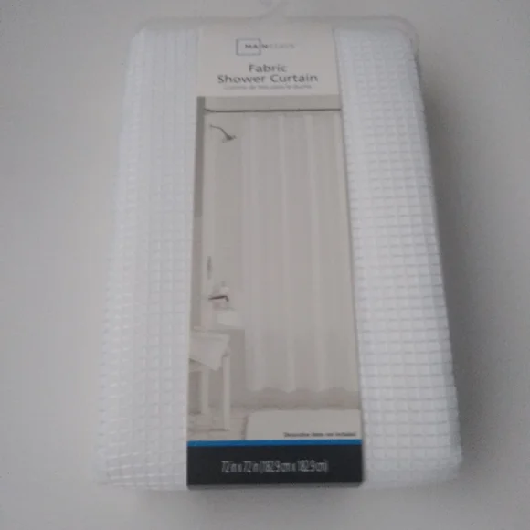 Mainstays Fabric Shower Curtain Waffle White 72x72